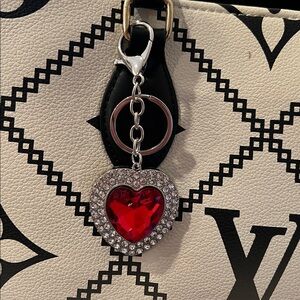 Handbag Charm Red Heart shaped